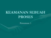 KEAMANAN SEBUAH PROSES Pertemuan 3 Tujuan
