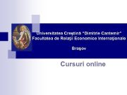 Universitatea Creştină Dimitrie Cantemir Facultatea de Relaţii Economice