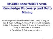 MSCBD 5002 MSCIT 5210 Knowledge Discovery and Data Mining