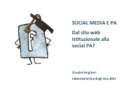 SOCIAL MEDIA E PA Dal sito web istituzionale