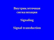 Внутриклеточная сигнализация Signaling Signal transduction  In: