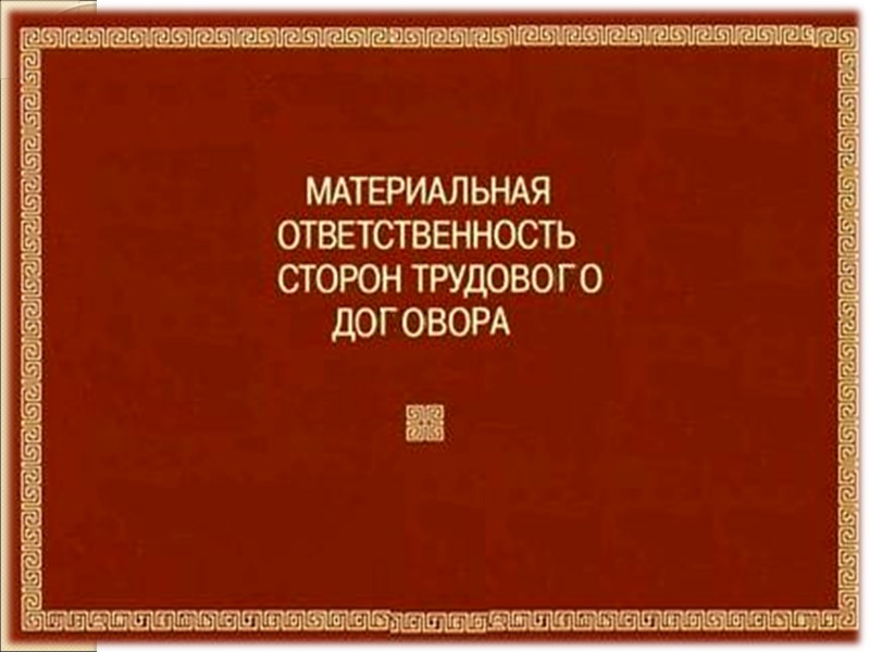 Ответственность сторон трудового договора. Материальная ответственность книга. Материальная ответственность сторон трудового договора фото. Литература по материальной ответственности. Реферат тема материальная ответственность сторон трудового договора.