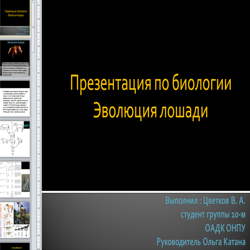 Презентация Эволюция лошади