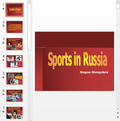 Презентация Russia sport