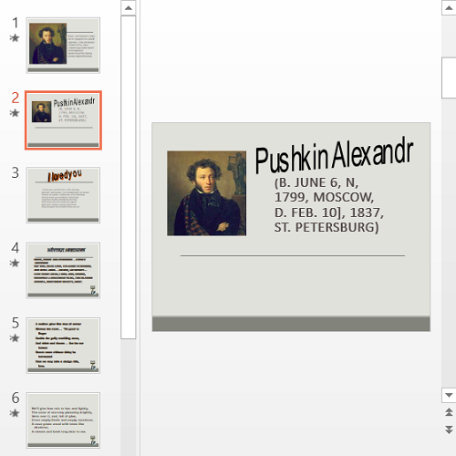 Презентация Пушкин на английском