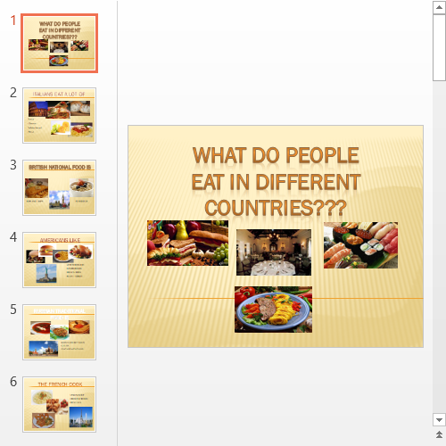 Презентация Национальные кухни на английском