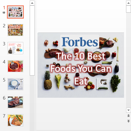 Презентация 10 best food