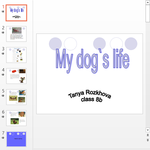 Презентация My dog`s life