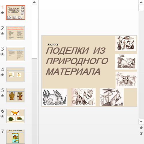 Презентация Поделки из природного материала