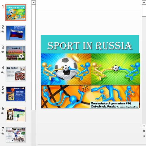 Презентация Sport in Russia