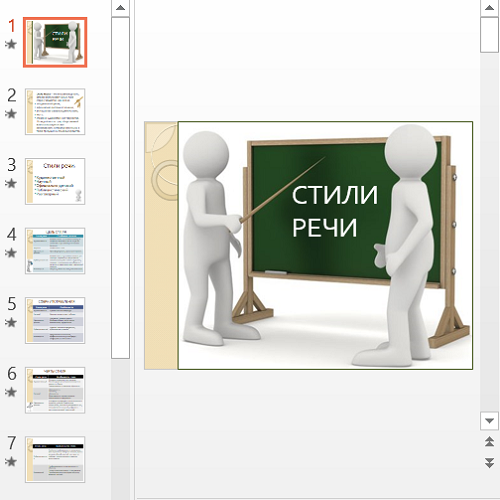 Презентация Стили речи в русском