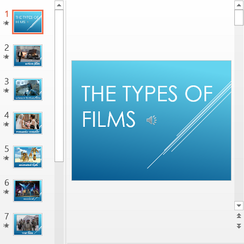 Презентация The types of films