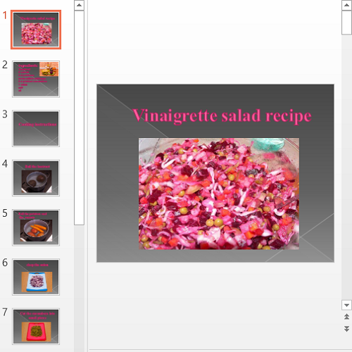 Презентация Vinaigrette salad recipe
