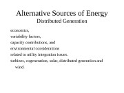 Alternative Sources of Energy Distributed Generation economics,
