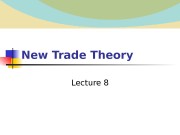 New Trade Theory  Lecture 8  2