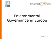 Prof. Dr. Kohout. Environmental Governance in Europe