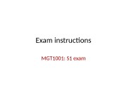 Exam instructions MGT 1001: S 1 exam