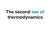 The second  law  of  thermodynamics