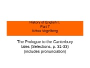 History of English I,  Part 7 Krista