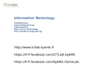 Information Technology Competences: Game Programming Cybersecurity Data Center