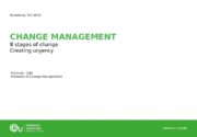 CHANGE MANAGEMENT 8 stages of change Creating urgency.