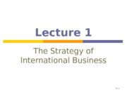 11 — 1 Lecture 1 The Strategy of