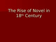 The Rise of Novel in 1818 thth