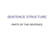 Презентация parts of the sentence